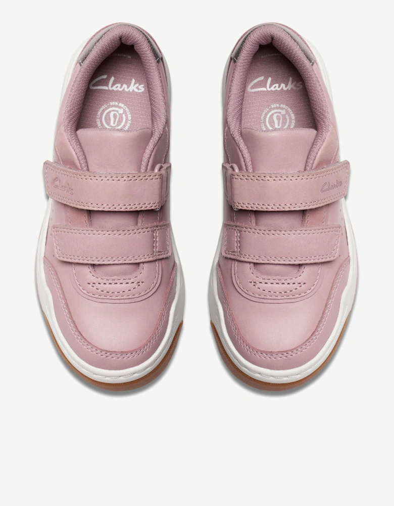Girls Leather Urban Solo Trainers in Pink