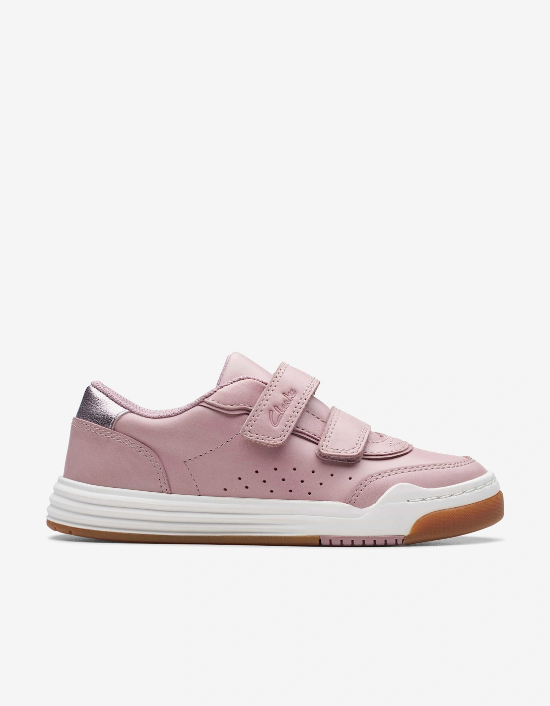 Girls Leather Urban Solo Trainers in Pink, 5 of 4