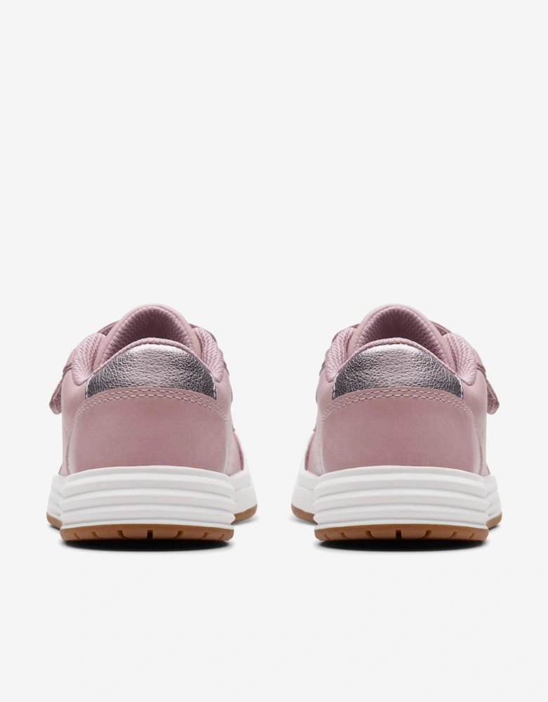 Girls Leather Urban Solo Trainers in Pink
