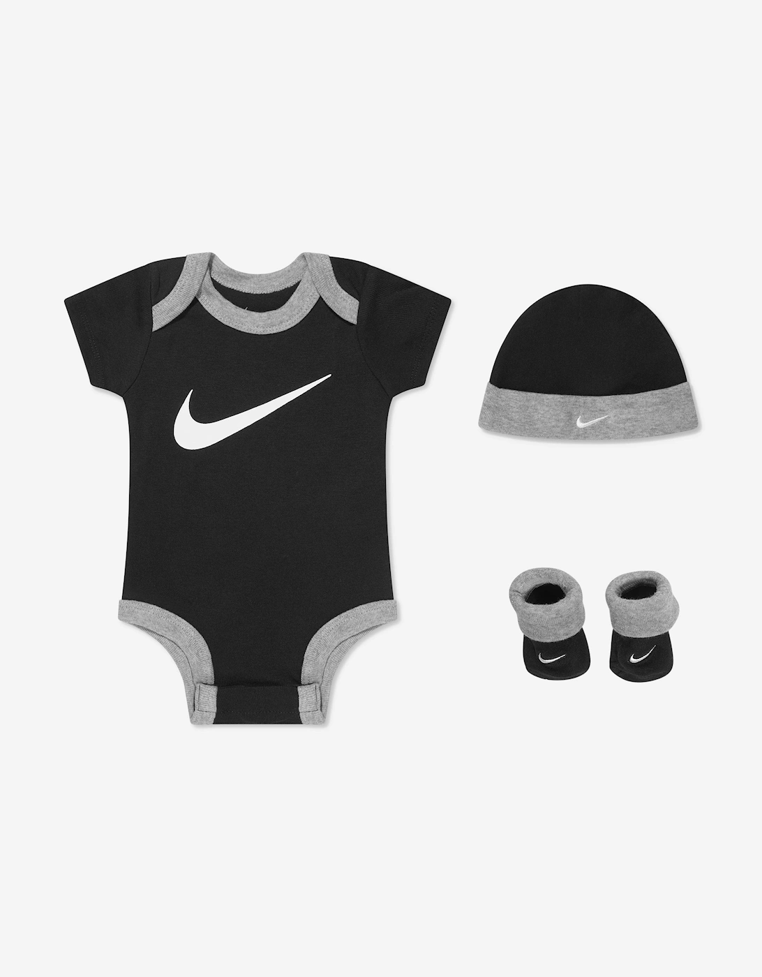 Baby Boys Swoosh Bodysuit Set in Black, 5 of 4