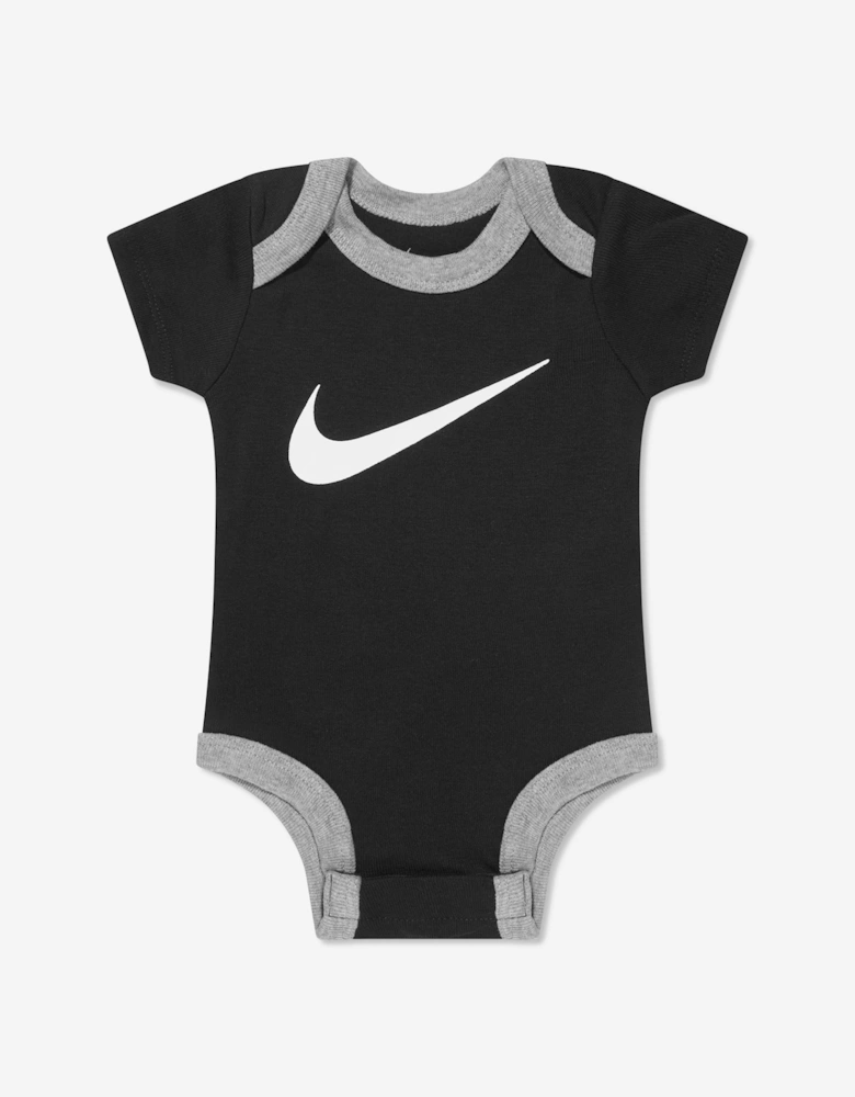 Baby Boys Swoosh Bodysuit Set in Black