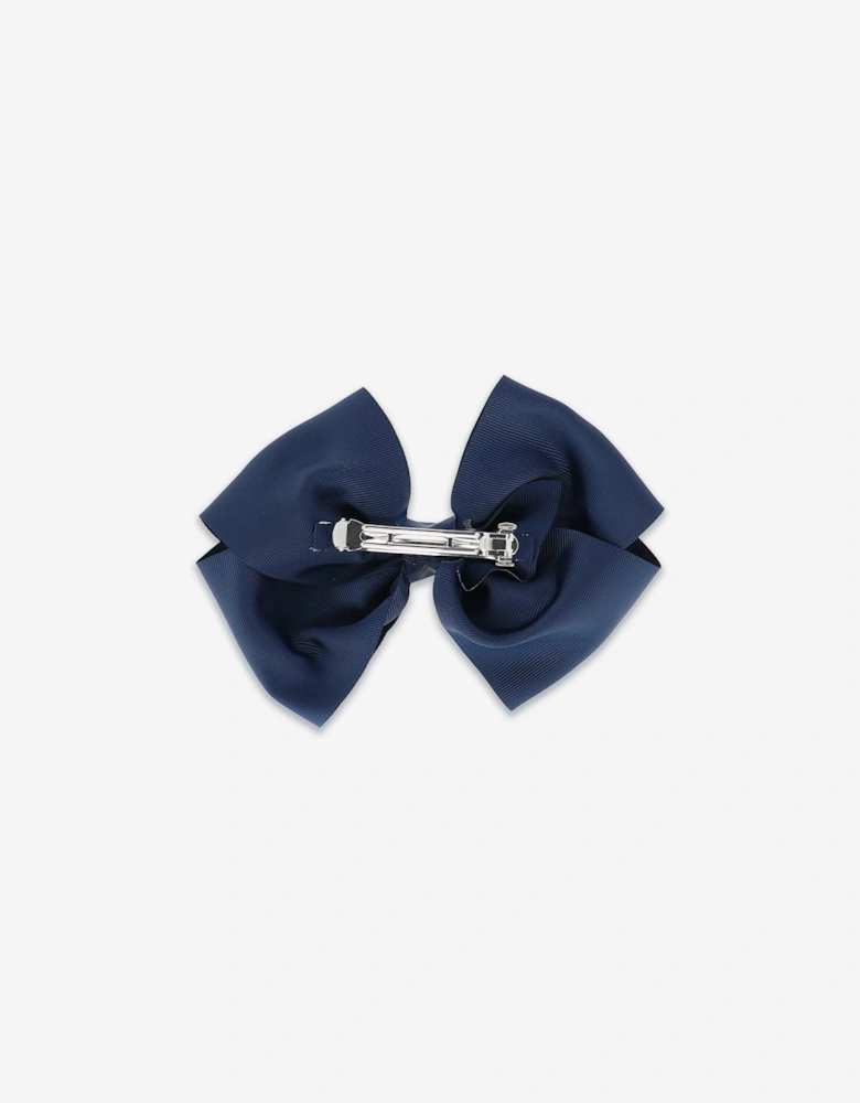 Angels Face Girls Mega Bow Hair Clip in Navy