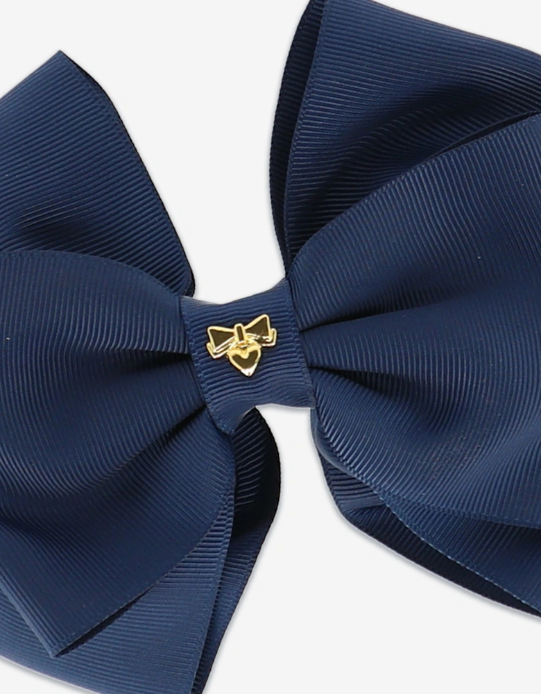Angels Face Girls Mega Bow Hair Clip in Navy