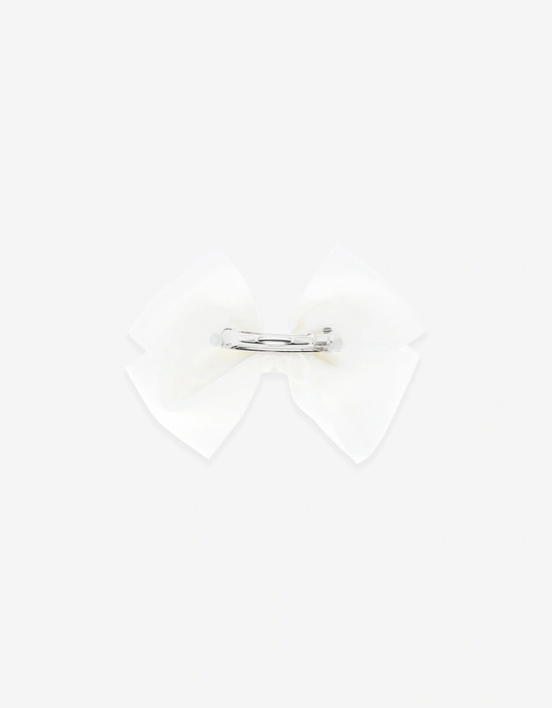 Angels Face Girls Mega Bow Hair Clip in White