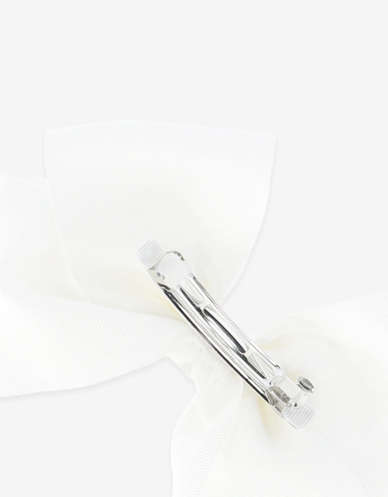 Angels Face Girls Mega Bow Hair Clip in White