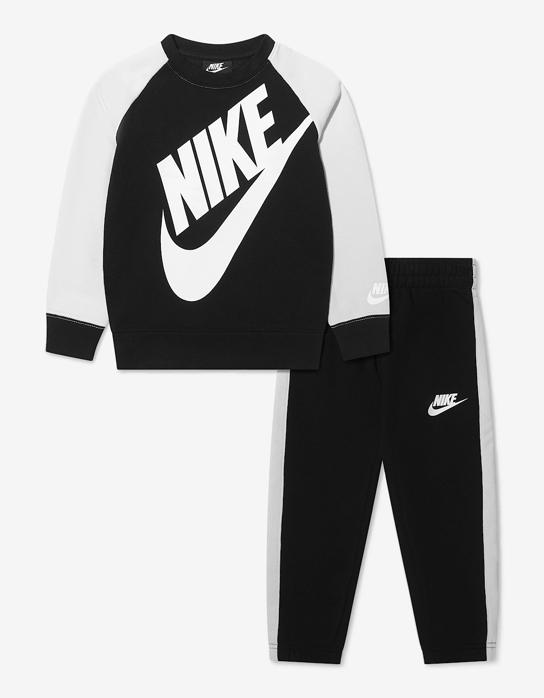 Boys Oversized Futura Crew Tracksuit in Black, 5 of 4