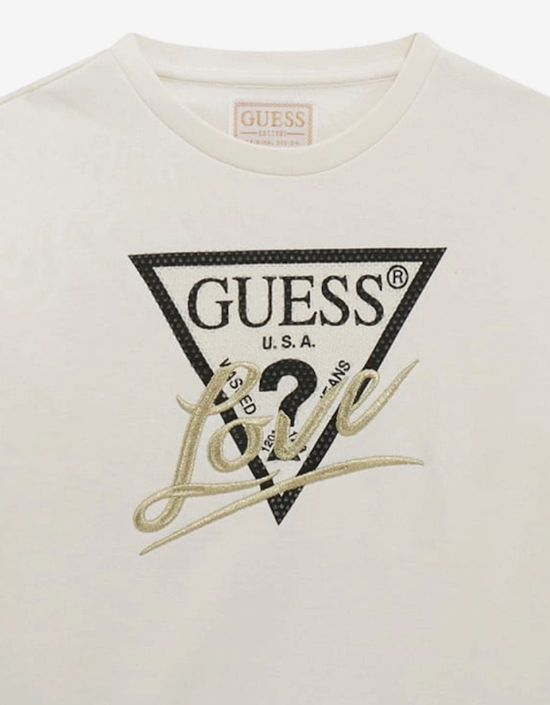 Girls Love Logo Sweatshirt in Ivory