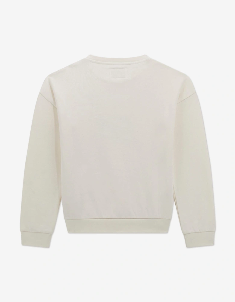 Girls Love Logo Sweatshirt in Ivory