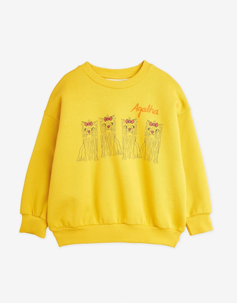 Kids Agaha Dogs Swetshirt in Yellow