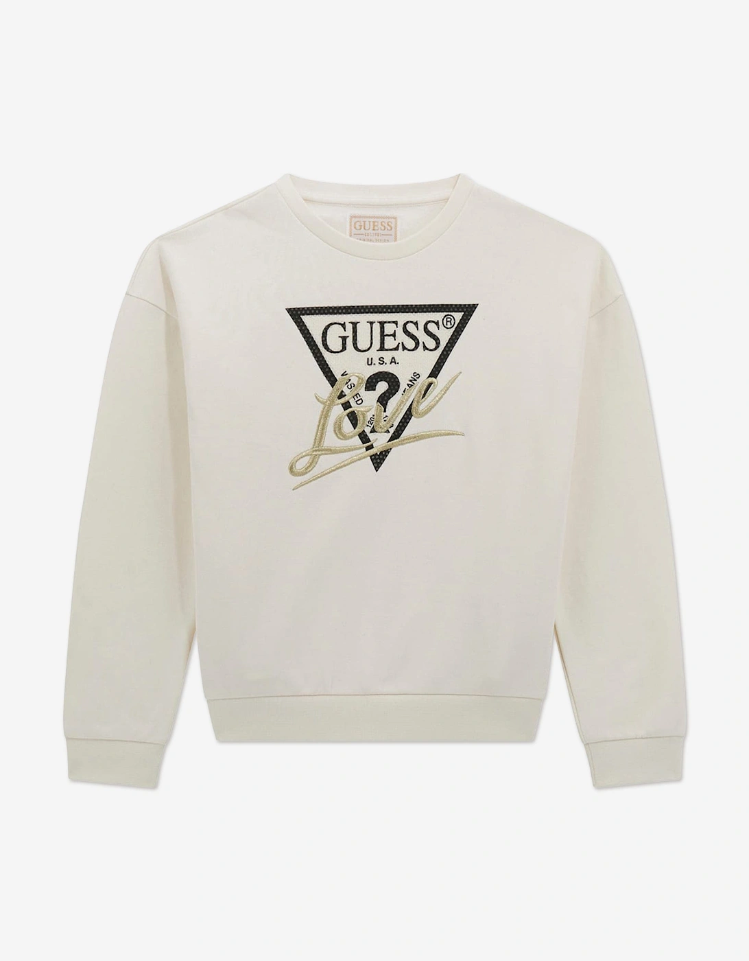 Girls Love Logo Sweatshirt in Ivory, 5 of 4
