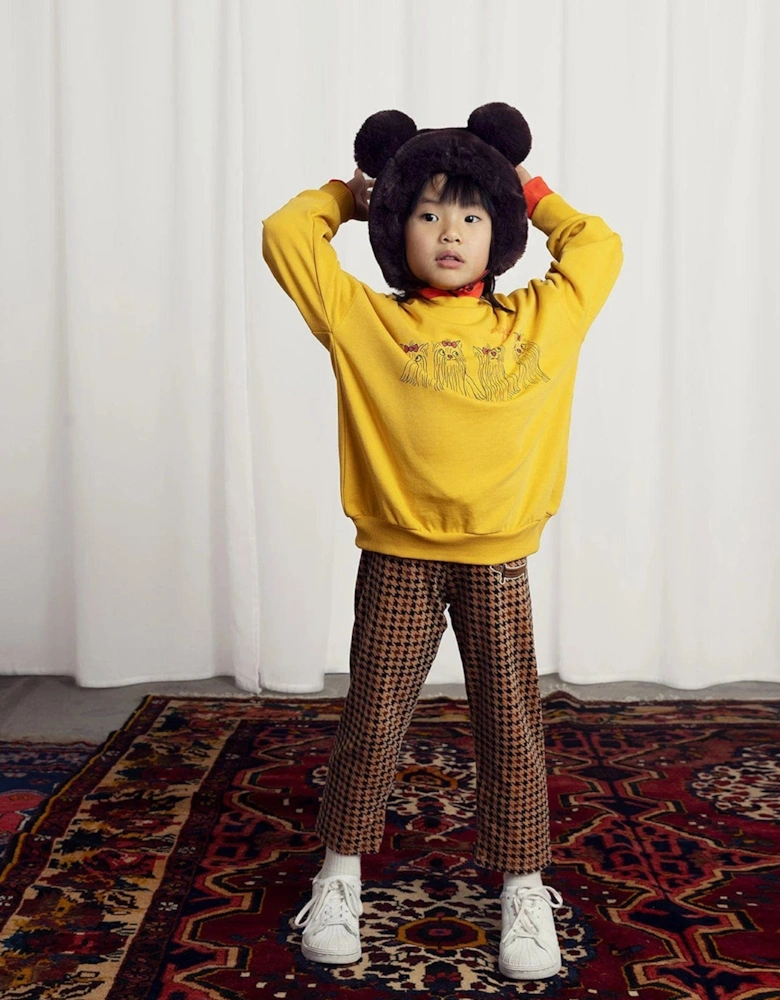 Kids Agaha Dogs Swetshirt in Yellow