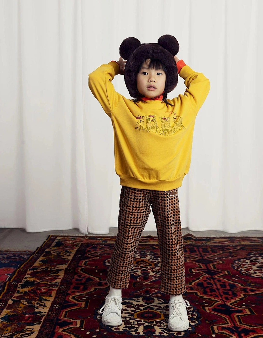 Kids Agaha Dogs Swetshirt in Yellow