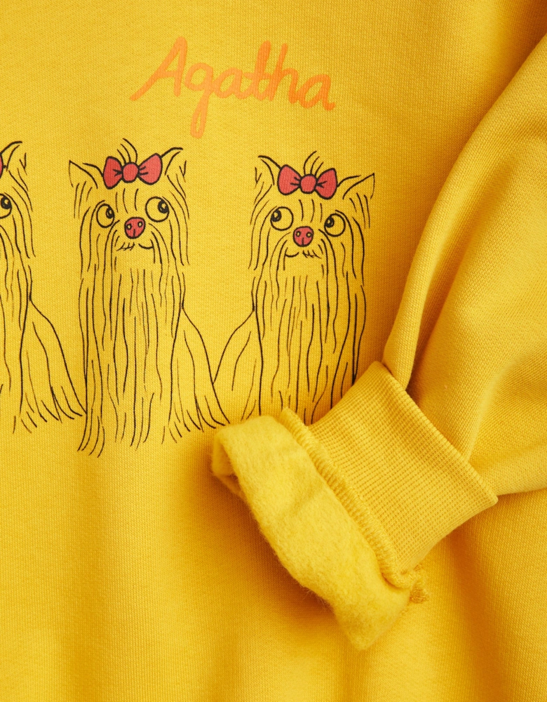 Kids Agaha Dogs Swetshirt in Yellow