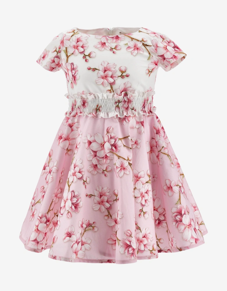 Girls Peach Blossom Dress in Pink