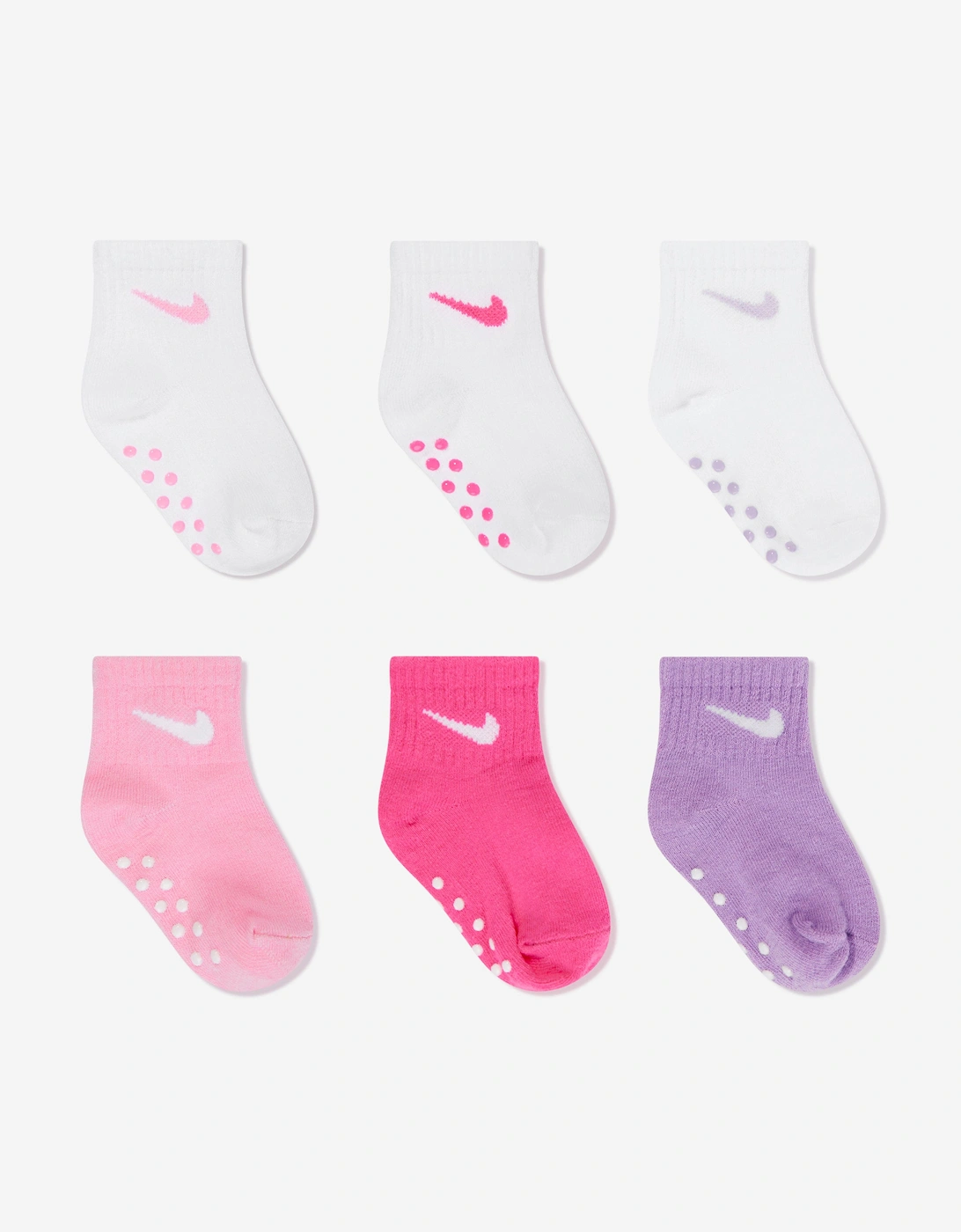 Baby Girls Pop Colour 6 Pack Socks Set in Pink, 8 of 7