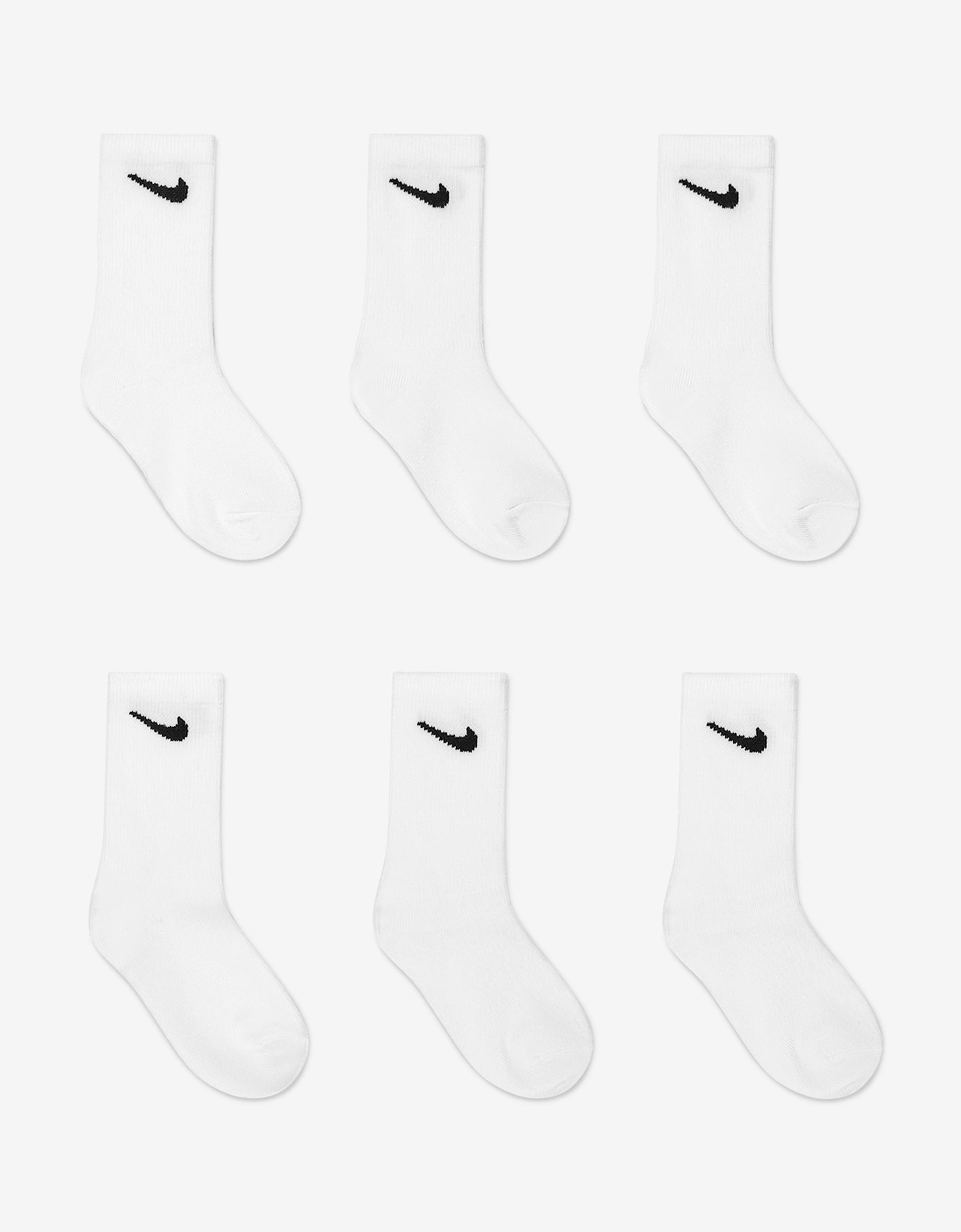 Kids Basic Crew Socks Set (6 Pack) in White, 5 of 4