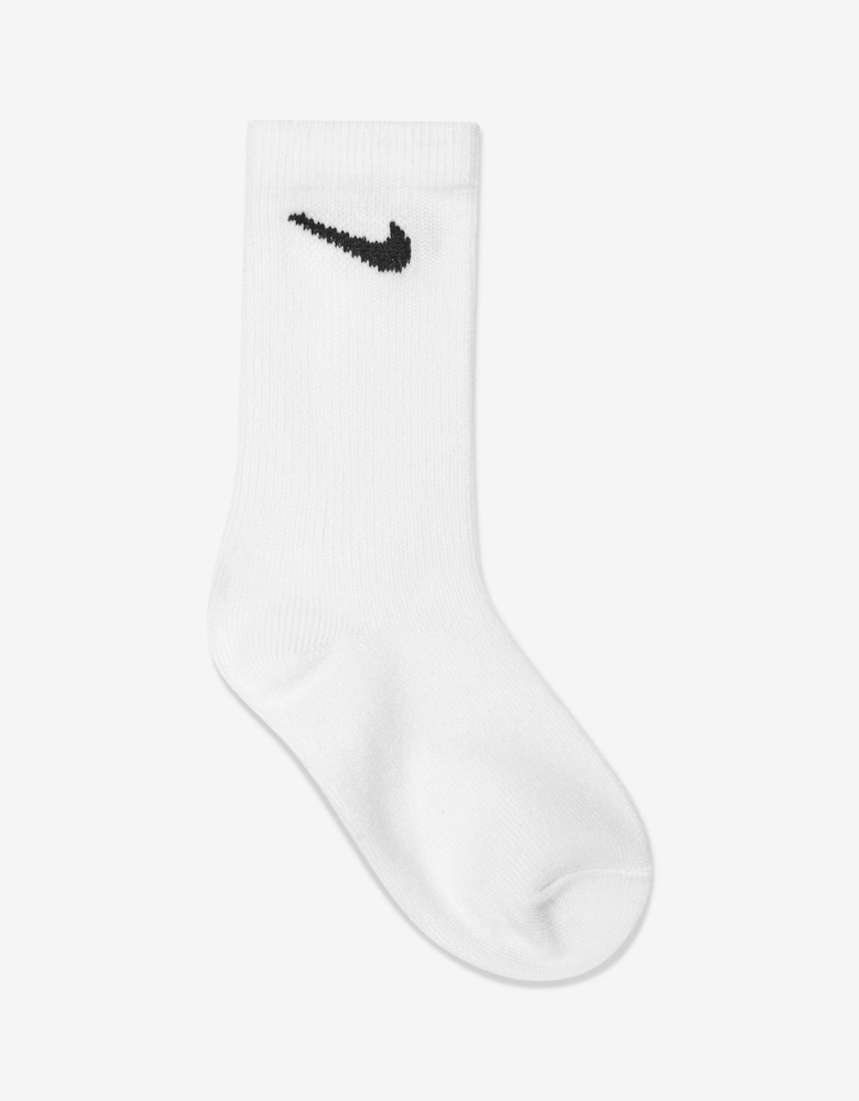 Kids Basic Crew Socks Set (6 Pack) in White