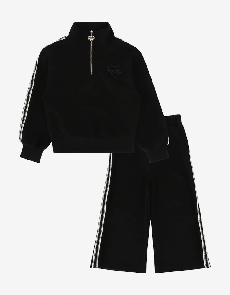 Angels Face Girls Molly Half Zip Tracksuit in Black