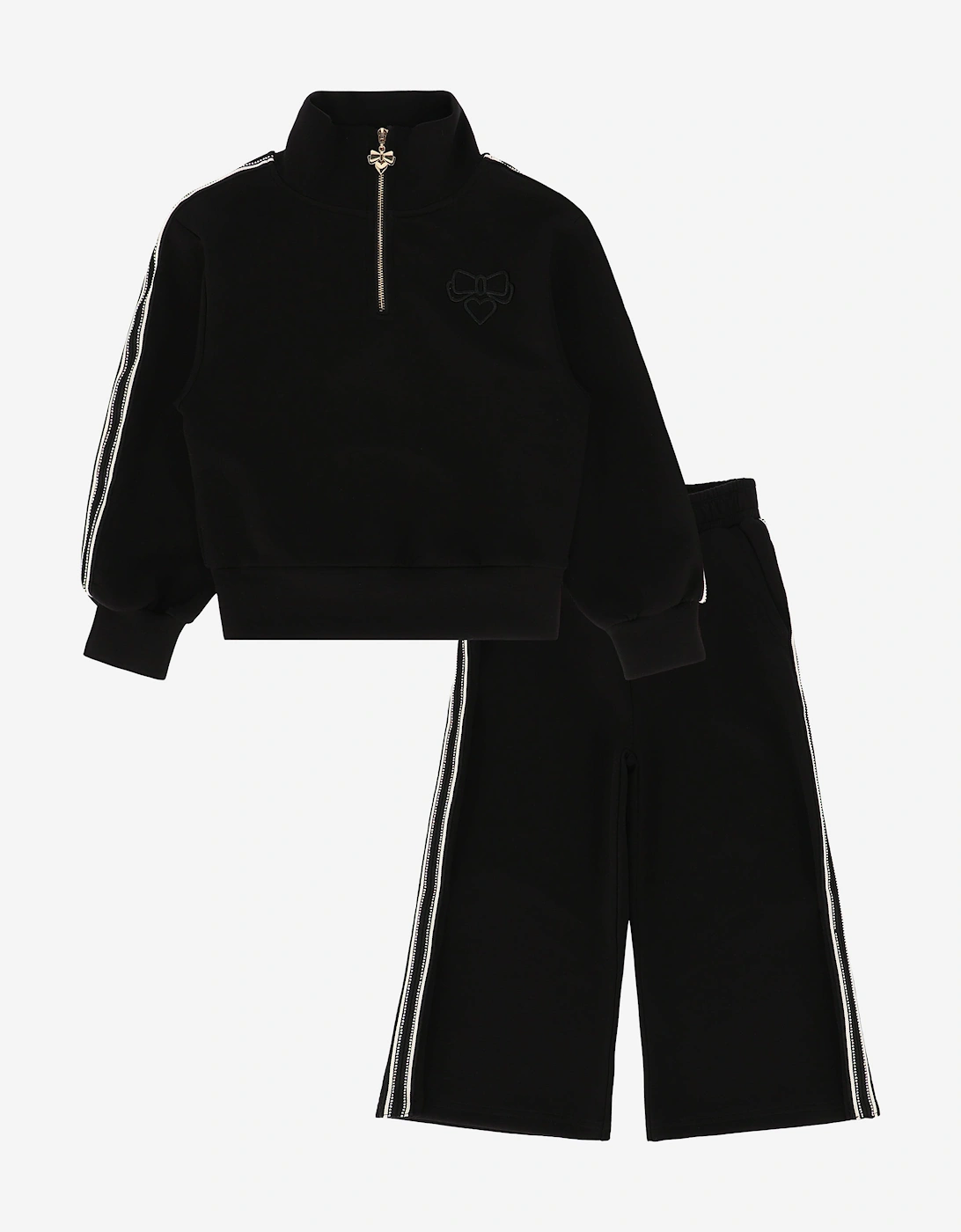 Angels Face Girls Molly Half Zip Tracksuit in Black, 5 of 4
