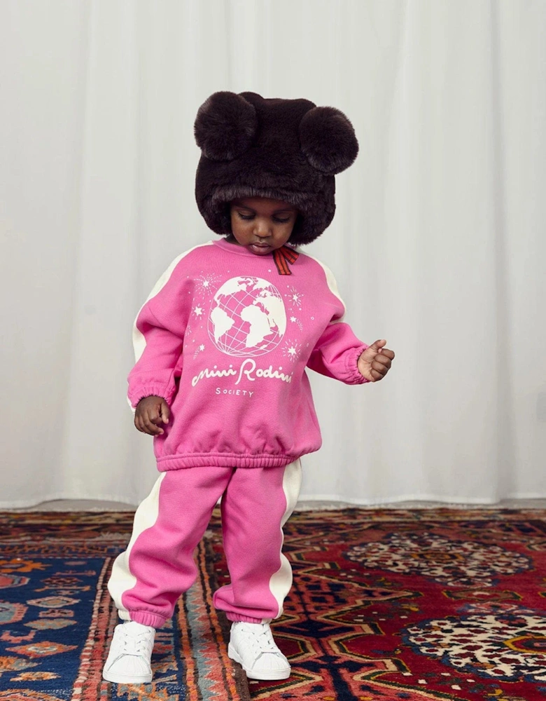 Girls Society Panel Joggers in Pink