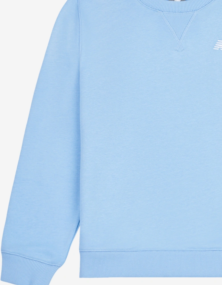 Boys French Terry Small Logo Sweatshirt in Blue