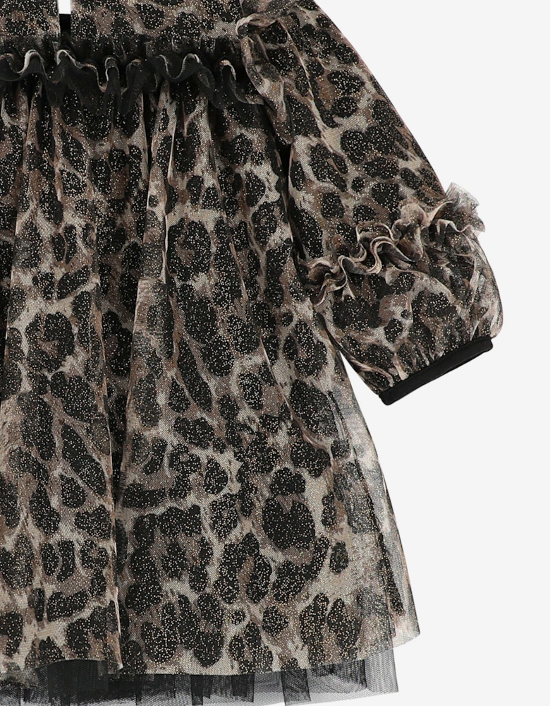 Angels Face Baby Girls Nadiya Leopard Dress in Black