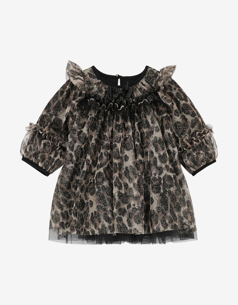 Angels Face Baby Girls Nadiya Leopard Dress in Black
