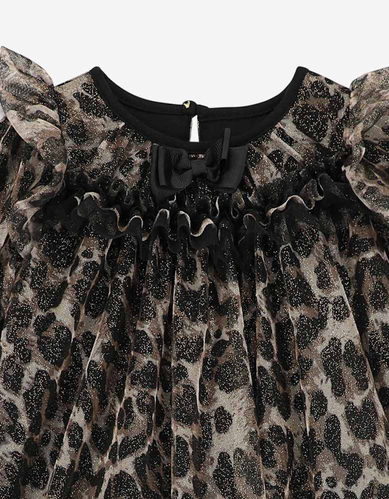 Angels Face Baby Girls Nadiya Leopard Dress in Black