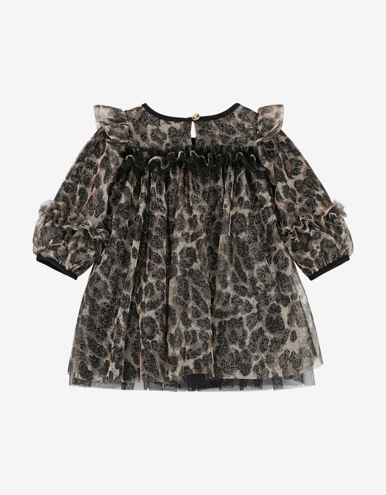 Angels Face Baby Girls Nadiya Leopard Dress in Black