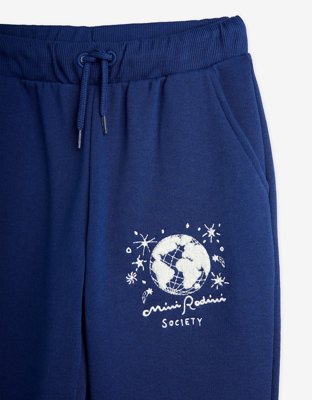Kids Society Embroidered Joggers in Blue
