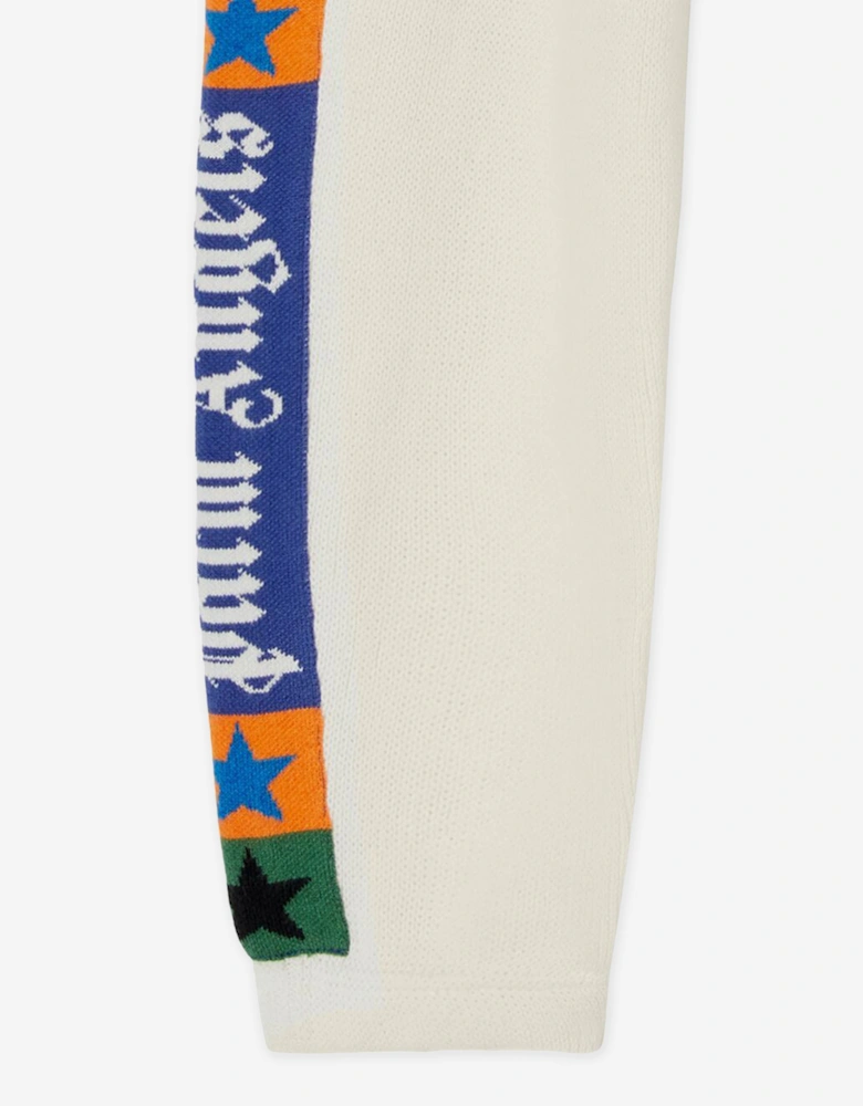 Kids Jacquard Logo Band Joggers in Ivory
