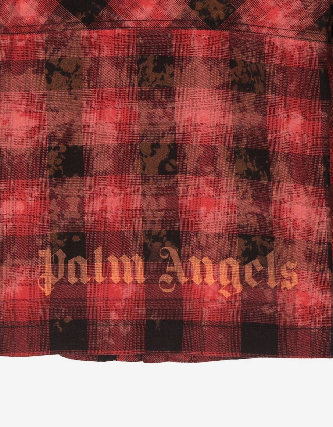 Boys Bleach Flannel Overshirt in Red