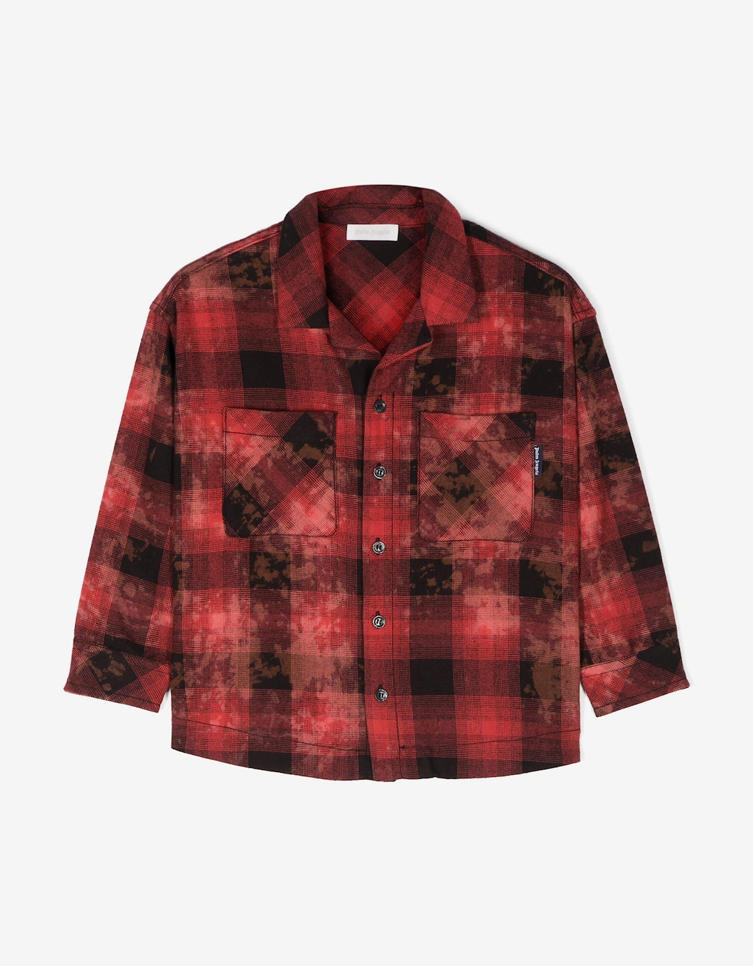 Boys Bleach Flannel Overshirt in Red, 5 of 4