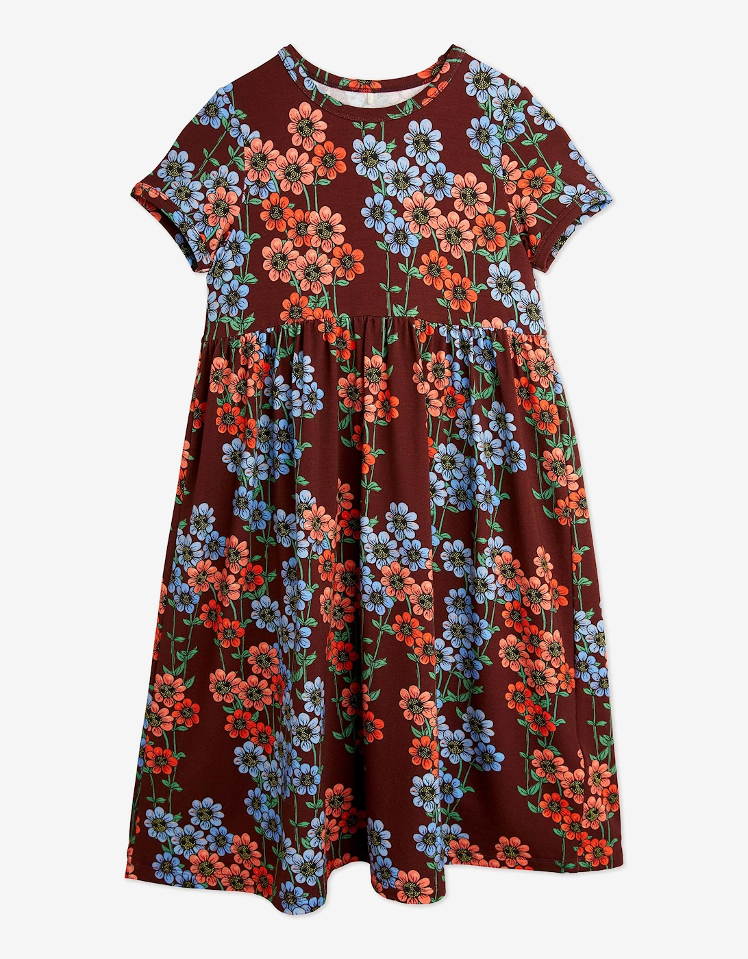 Girls Daisy Print Dress in Multicolour, 5 of 4