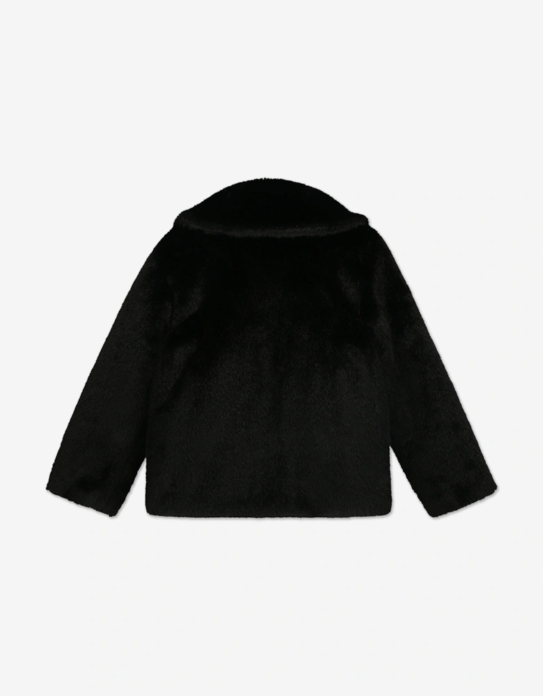 Angels Face Girls Nola Faux Fur Jacket in Black