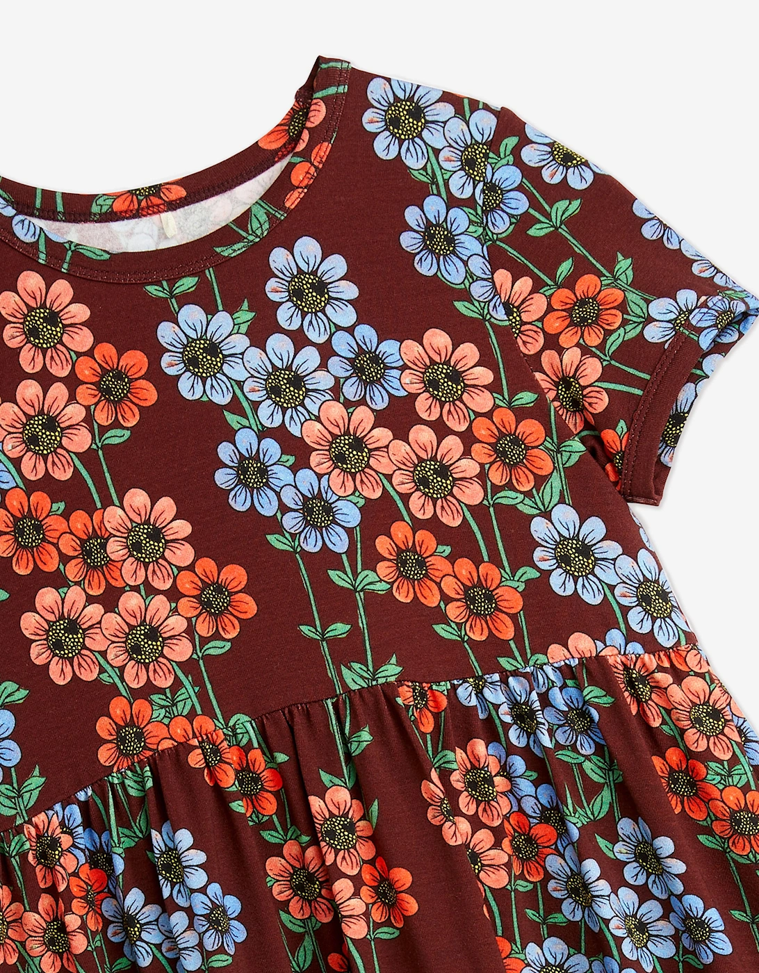 Girls Daisy Print Dress in Multicolour