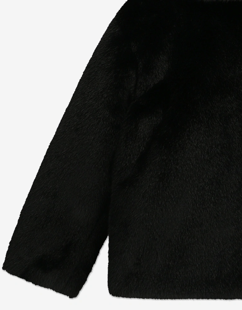 Angels Face Girls Nola Faux Fur Jacket in Black