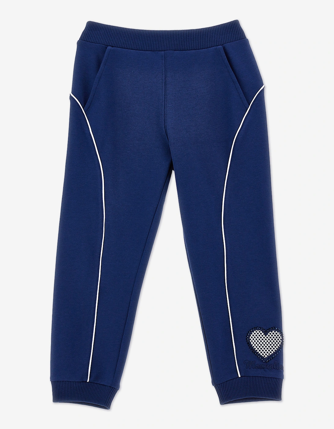 Girls Contrast Piping Joggers in Blue, 5 of 4