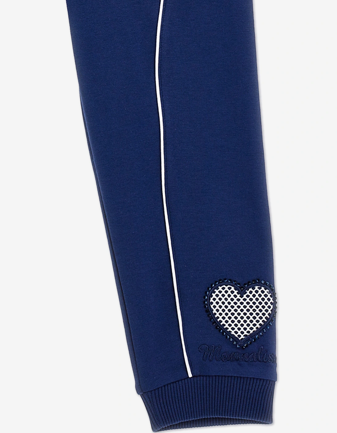 Girls Contrast Piping Joggers in Blue