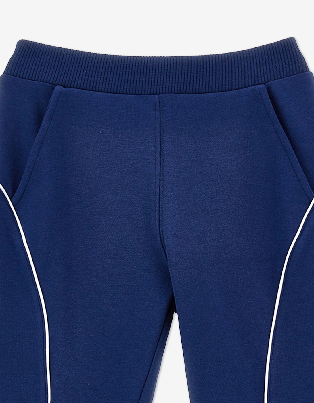 Girls Contrast Piping Joggers in Blue