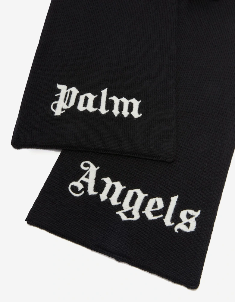 Kids Logo Knit Scarf in Black