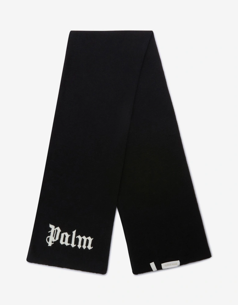 Kids Logo Knit Scarf in Black
