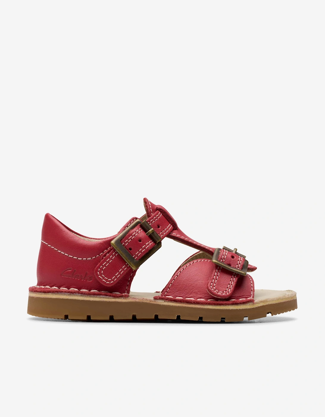 Baby Girls Leather Play Sun Reef Sandals in Red, 5 of 4