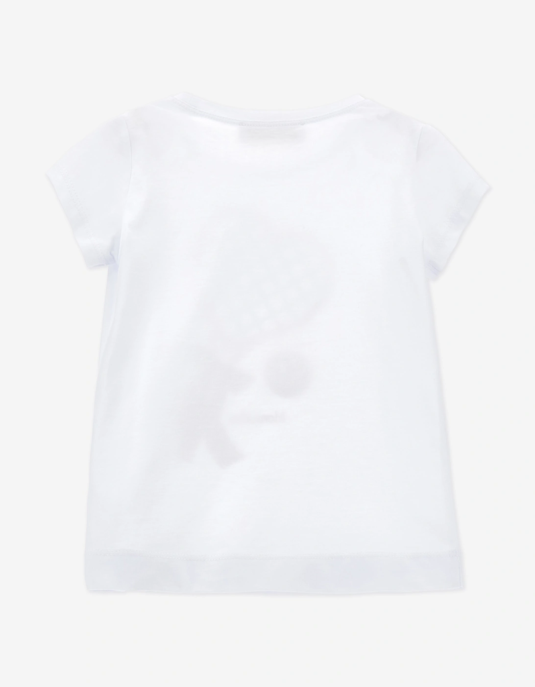 Girls Heart Racket and Ball T-Shirt in White