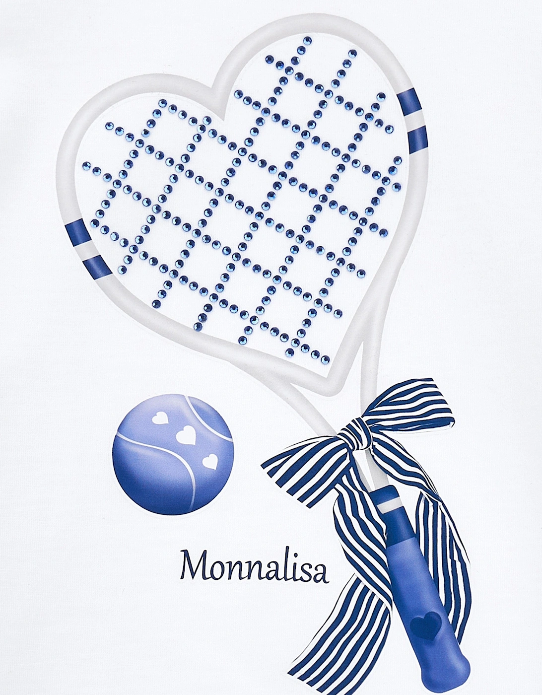 Girls Heart Racket and Ball T-Shirt in White