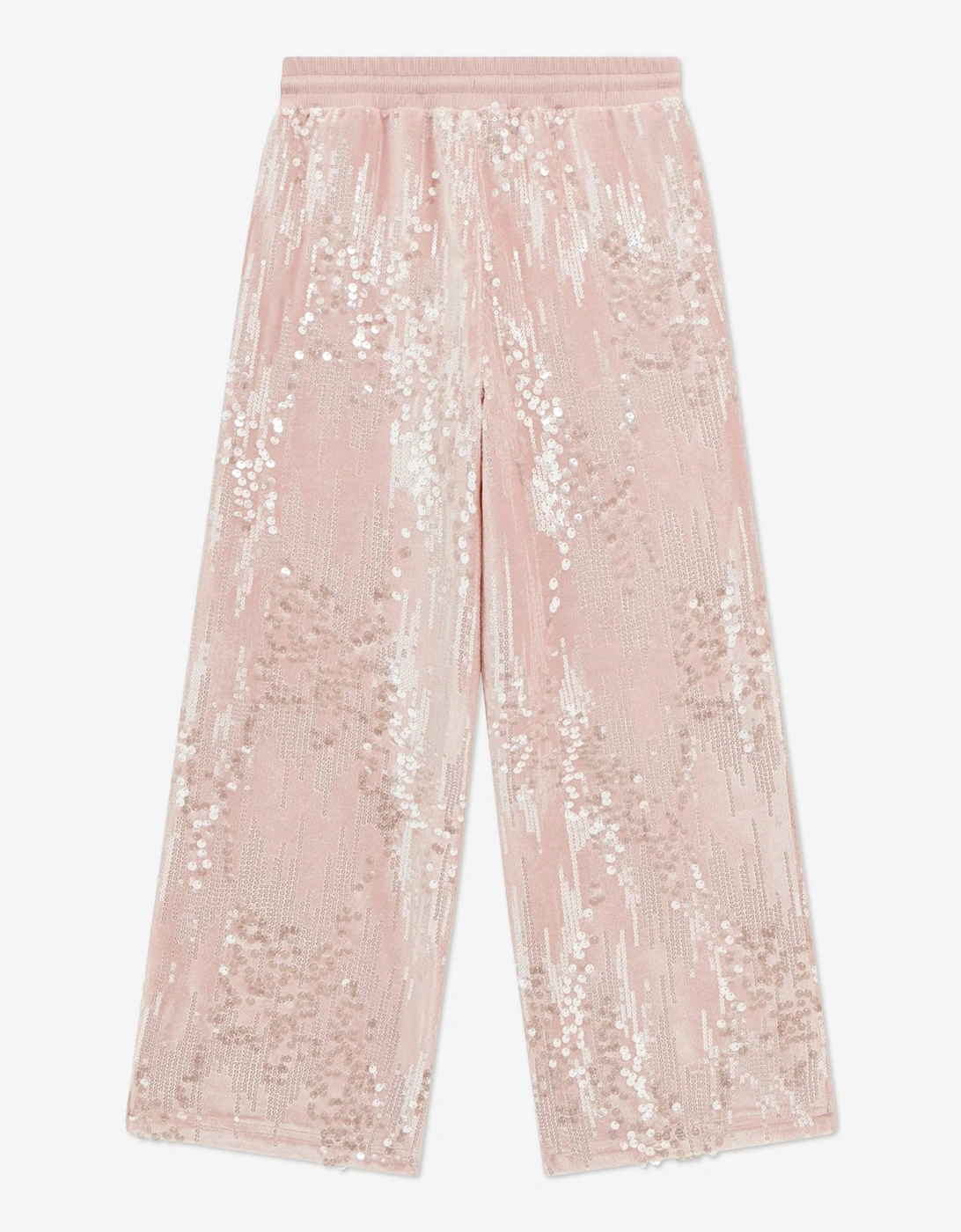 Girls Sequin Wide Leg Trousers in Pink