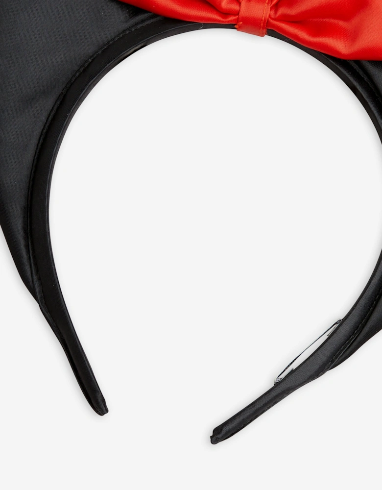 Girls Bat Ears Satin Headband in Black