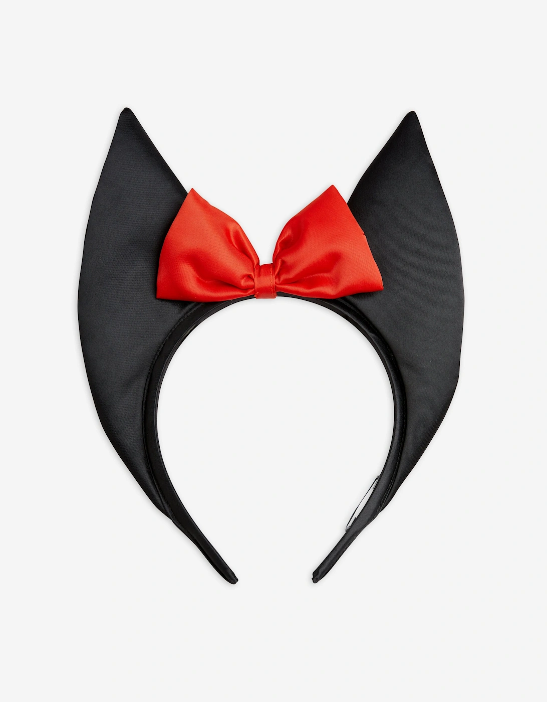 Girls Bat Ears Satin Headband in Black, 4 of 3