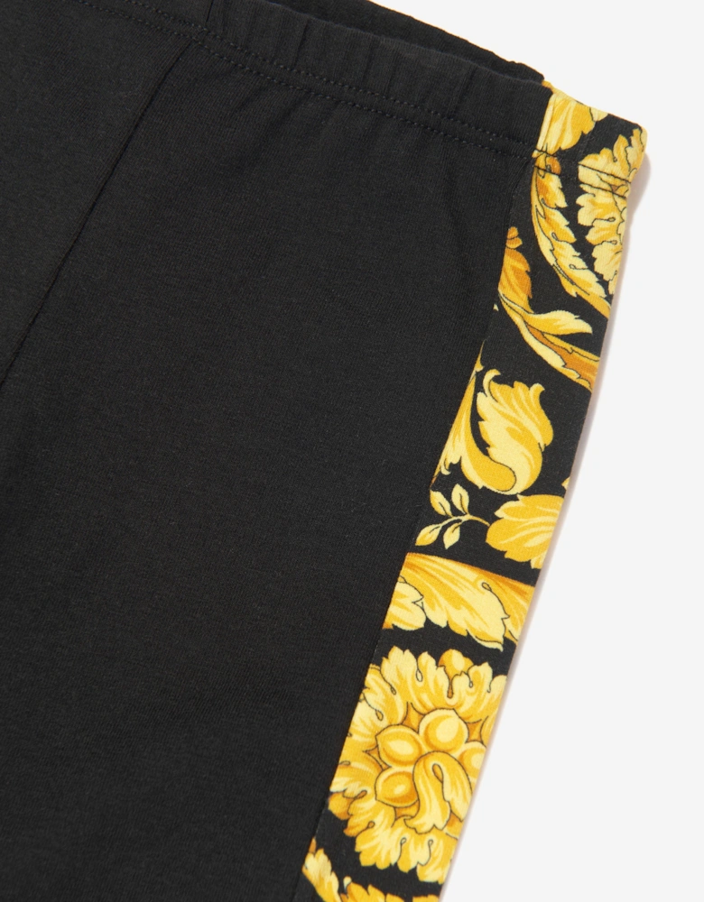 Baby Girls Barocco Leggings in Black