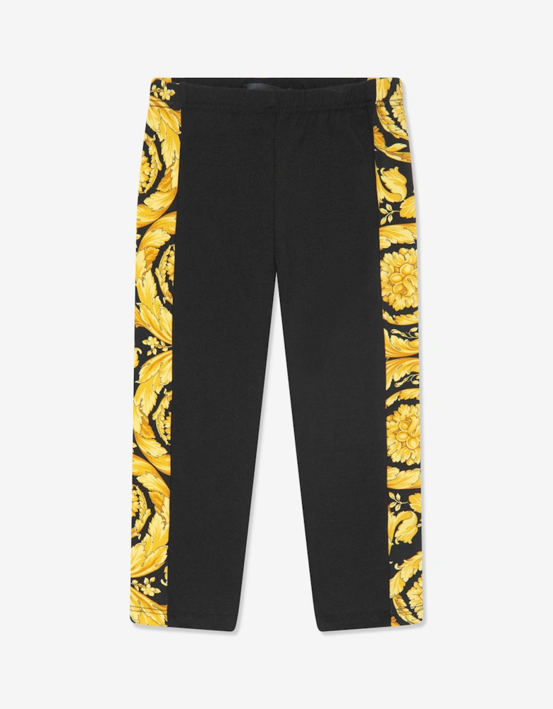 Baby Girls Barocco Leggings in Black
